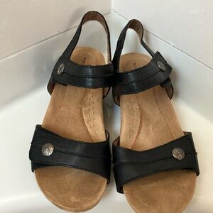 Black Sandals with Silver Accents